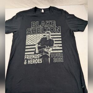 Blake Shelton Friends & Heroes Tour 2021 Black Concert Tee Large Unisex